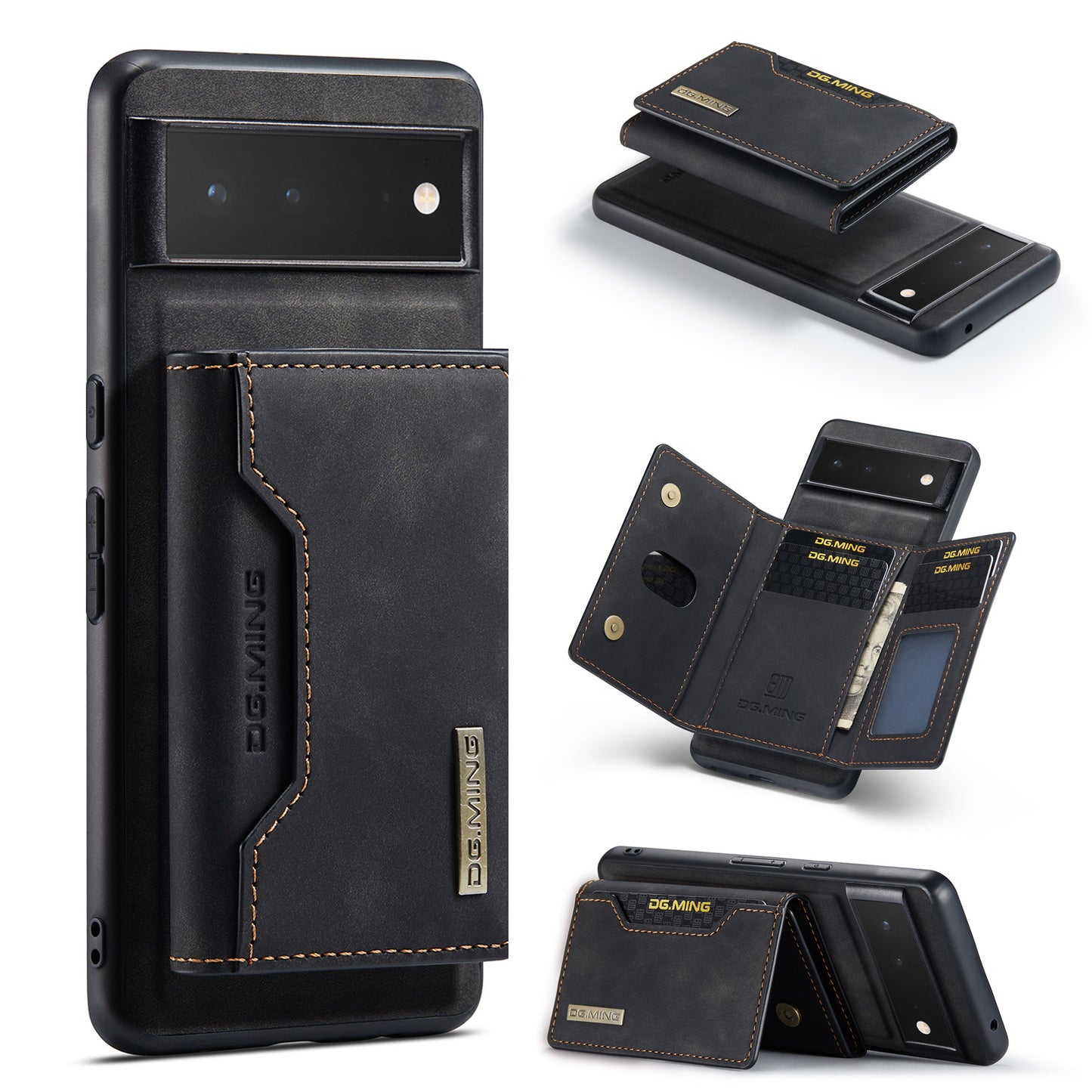 Simple Magnetic Card Holder Leather Phone Case