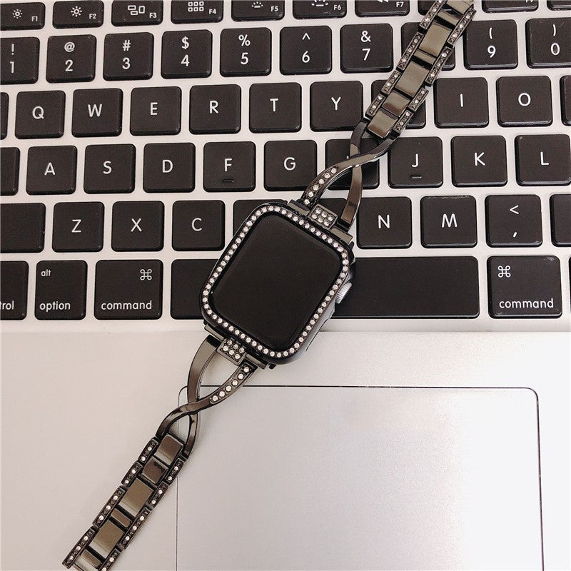 Rose gold Apple Watch metal strap with slim bracelet design