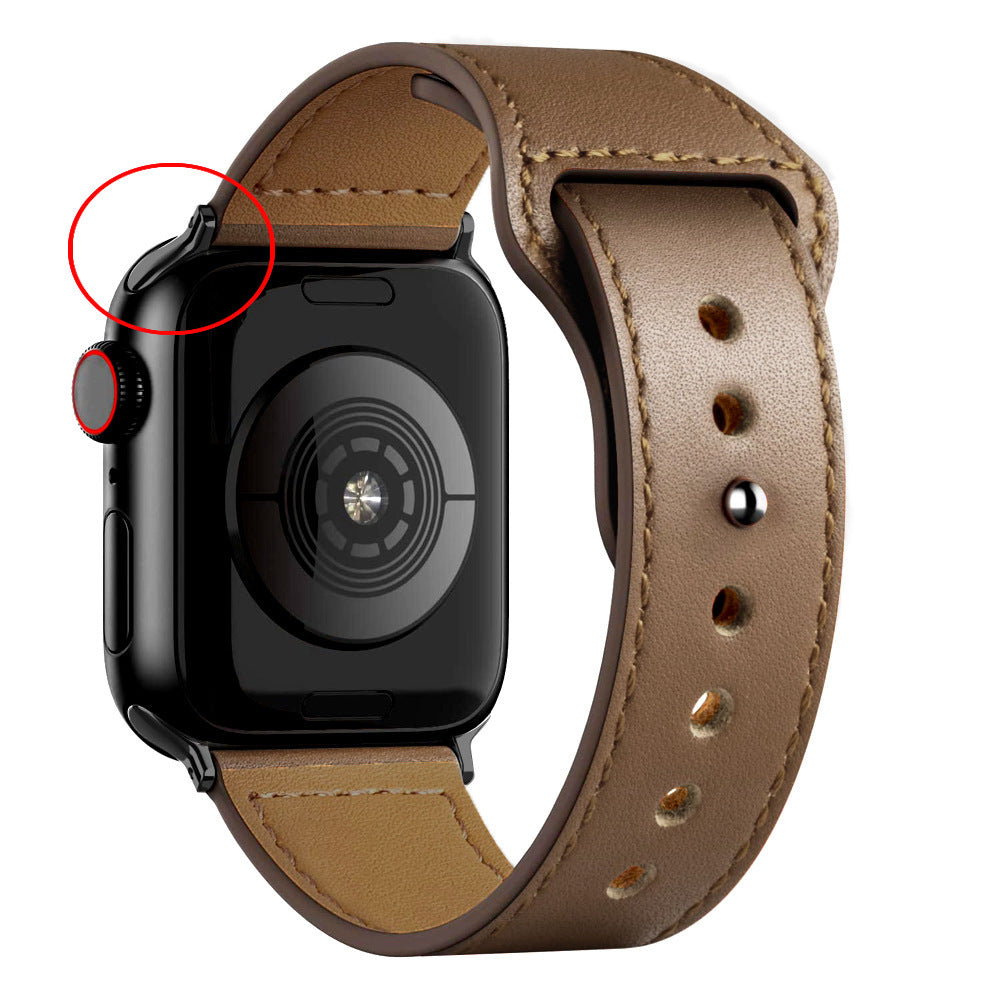 Nylon Leather Band Watch Strap with Straight Buckle – Fits Smartwatches (38–45mm)
