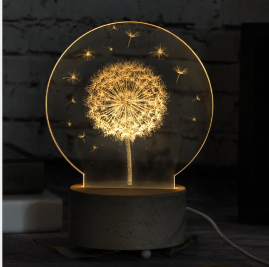 Acrylic desk lamp with soft LED light for bedrooms and study areas