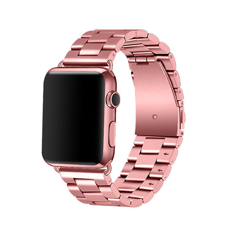 Apple Watch link bracelet three bead stainless steel design