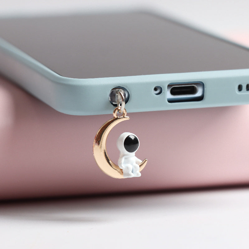 Stereoscopic Astronaut Star Moon Cloud Mobile Phone Headset Dust Plug
