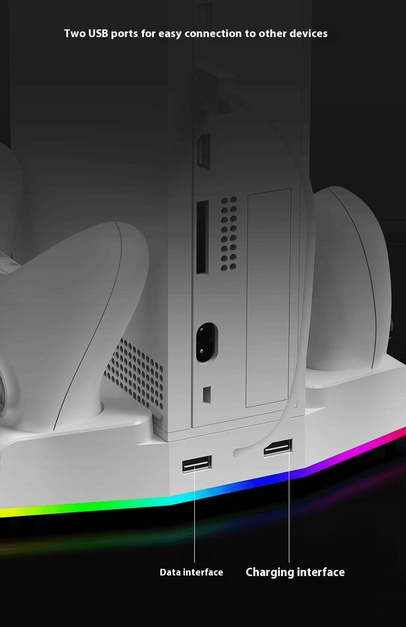 Headphone hook attached to Xbox cooling base for headset storage