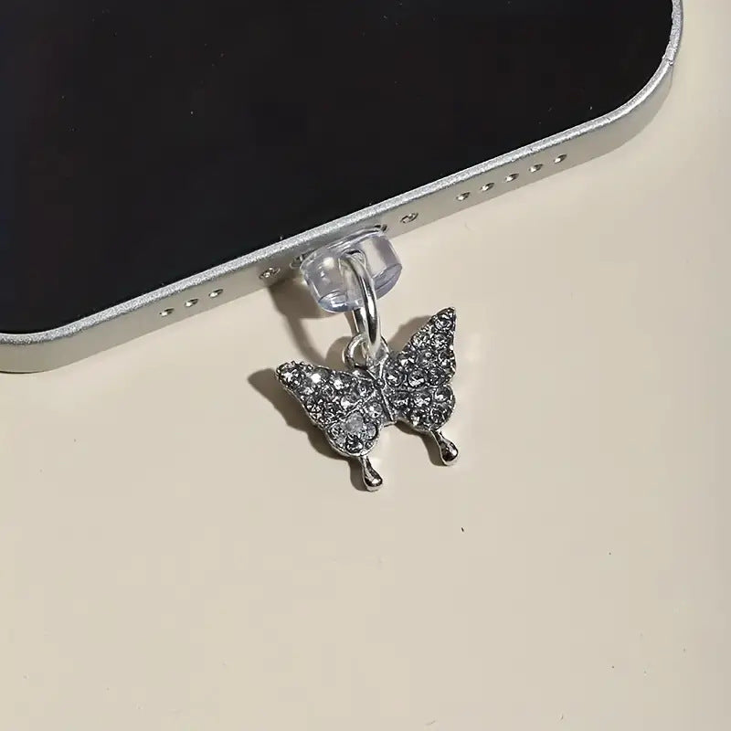 Elegant butterfly dust plug for mobile phones