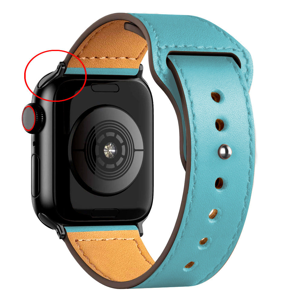 Nylon Leather Band Watch Strap with Straight Buckle – Fits Smartwatches (38–45mm)