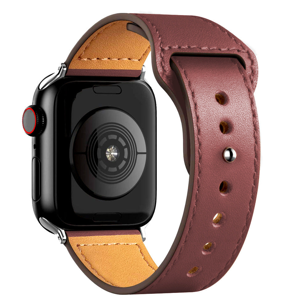 Nylon Leather Band Watch Strap with Straight Buckle – Fits Smartwatches (38–45mm)