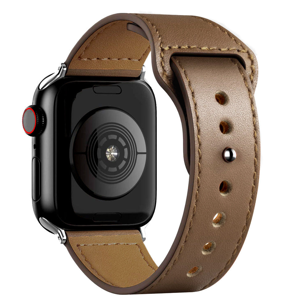 Nylon Leather Band Watch Strap with Straight Buckle – Fits Smartwatches (38–45mm)
