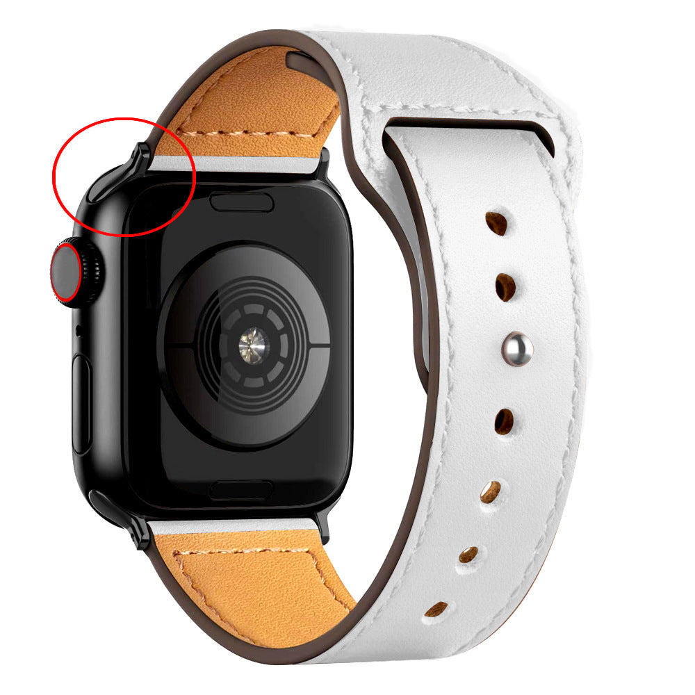 Nylon Leather Band Watch Strap with Straight Buckle – Fits Smartwatches (38–45mm)