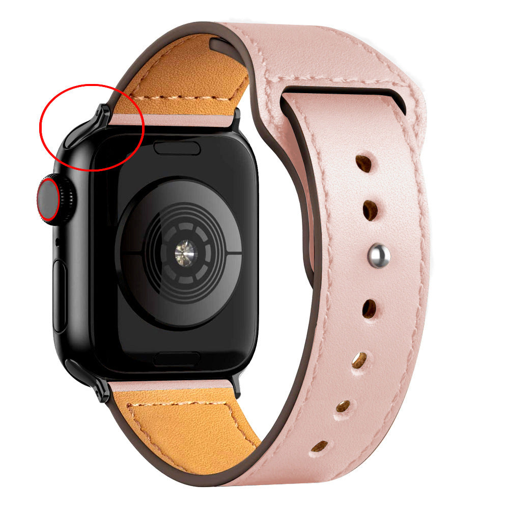Nylon Leather Band Watch Strap with Straight Buckle – Fits Smartwatches (38–45mm)