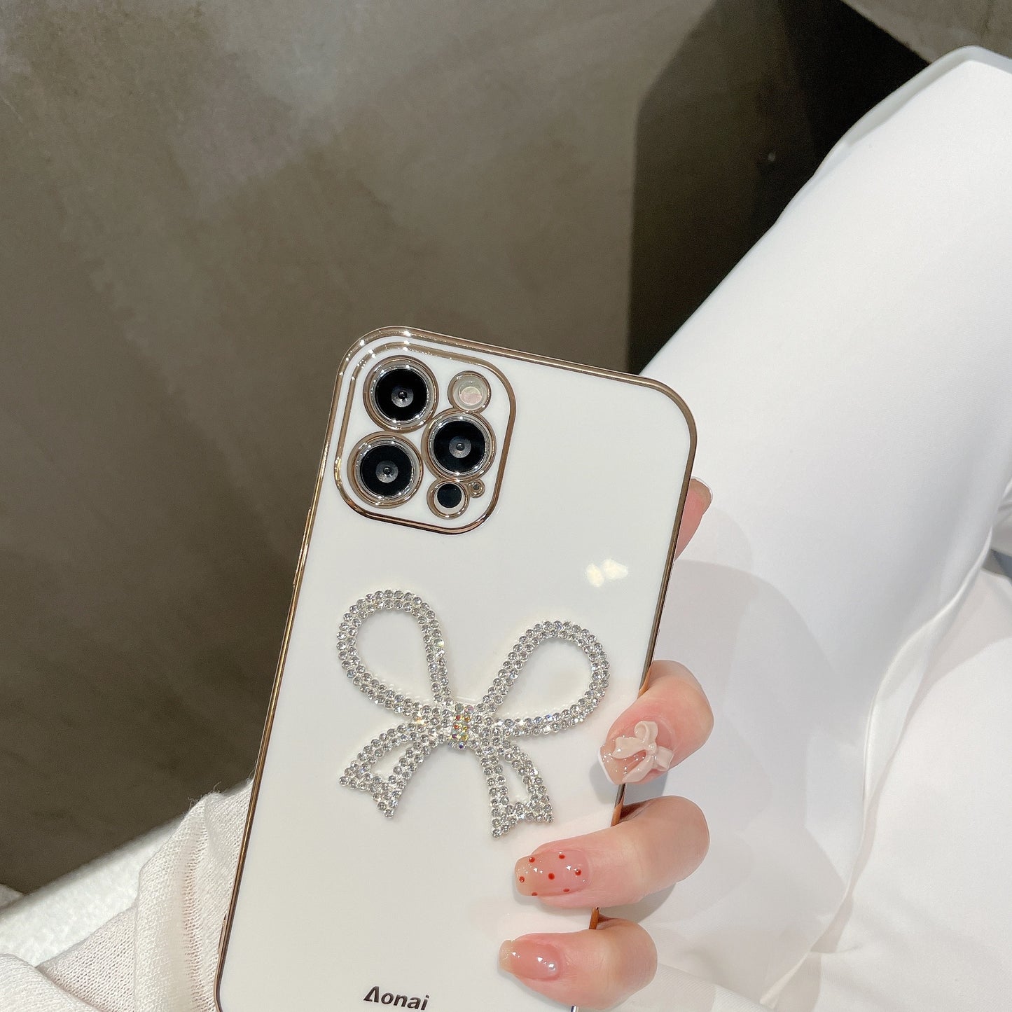 Compatible with Apple , New Simple Niche Trendy Bowknot Phone Case