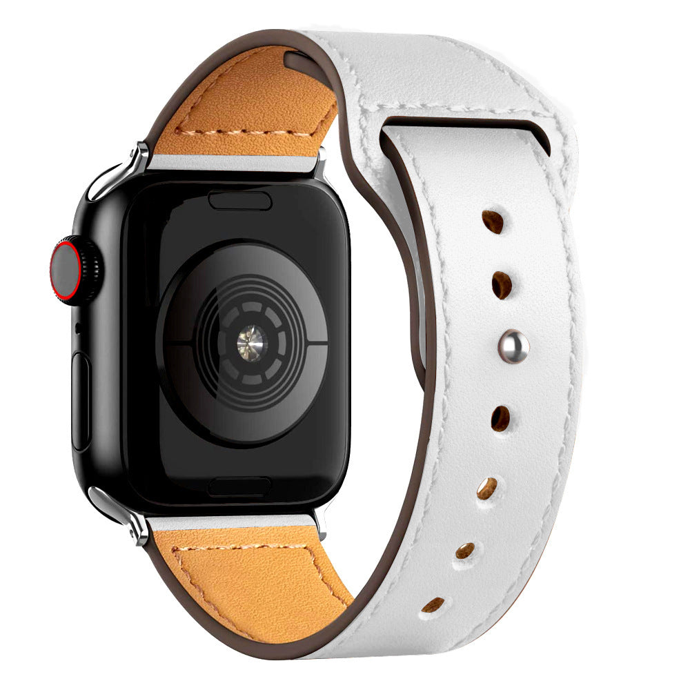 Nylon Leather Band Watch Strap with Straight Buckle – Fits Smartwatches (38–45mm)