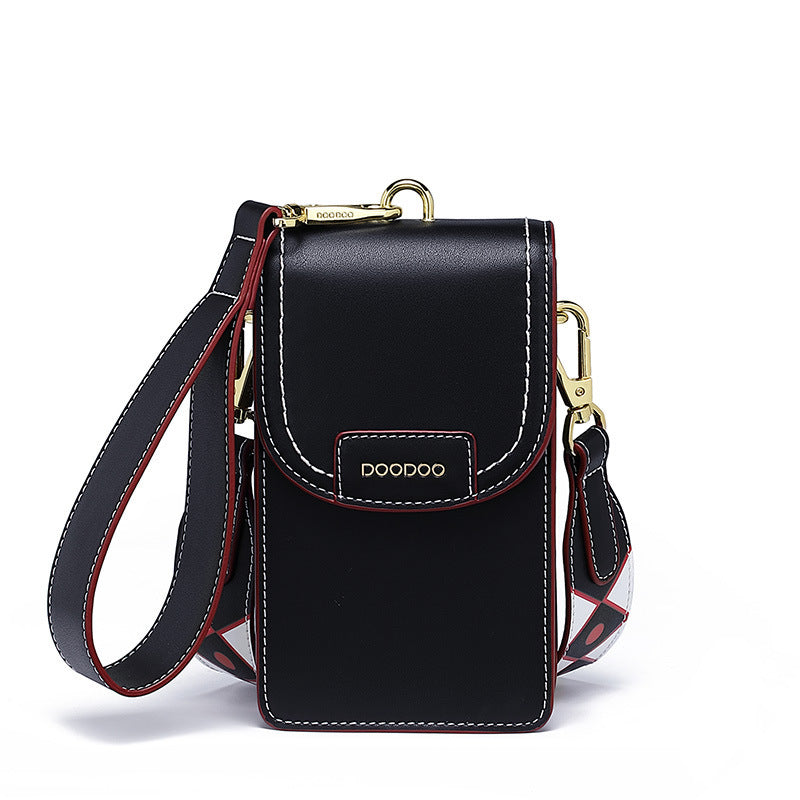 Mini cell phone strap bag with soft PU leather finish