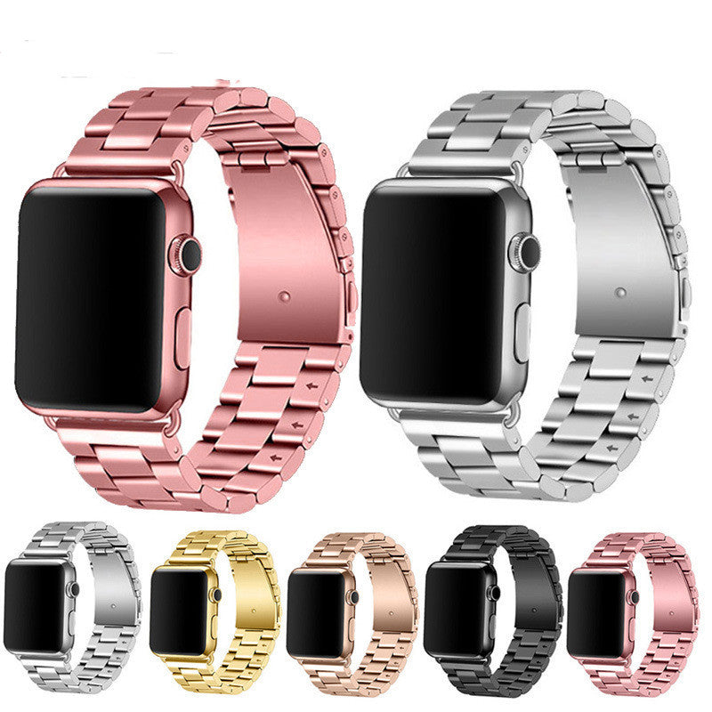 Classic three-bead metal strap with stainless steel clasp