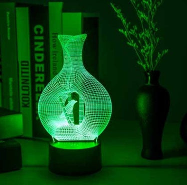 Color-changing 3D LED night lamp in multiple colors