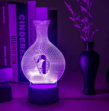 Compact desk lamp with clamp-style placement