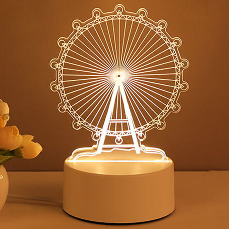 Cordless table lamp with USB powered LED base for bedroom