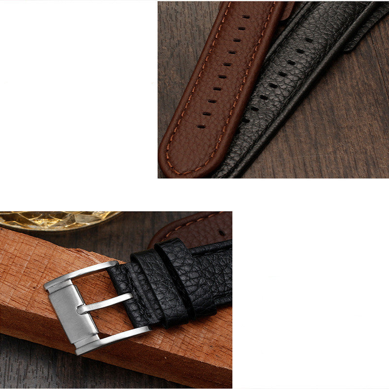 Minimalist cowhide leather strap for everyday and formal wear