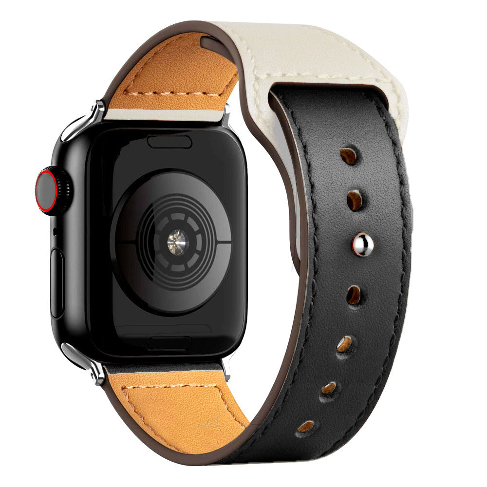 Nylon Leather Band Watch Strap with Straight Buckle – Fits Smartwatches (38–45mm)