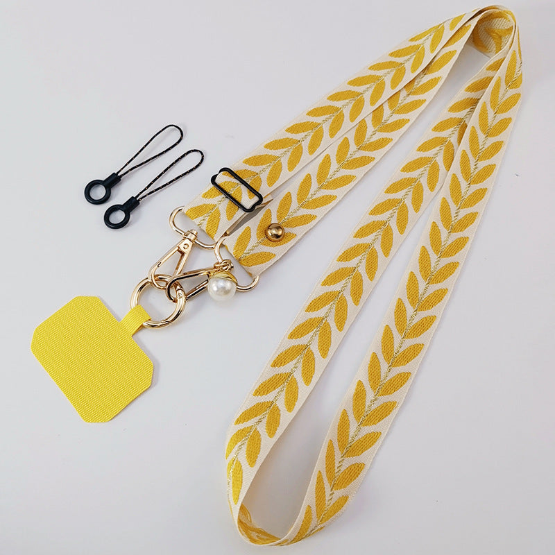 Handmade Phone Strap Crossbody Lanyard for Women with Pearl Pendant – Cell Phone Strap Holder
