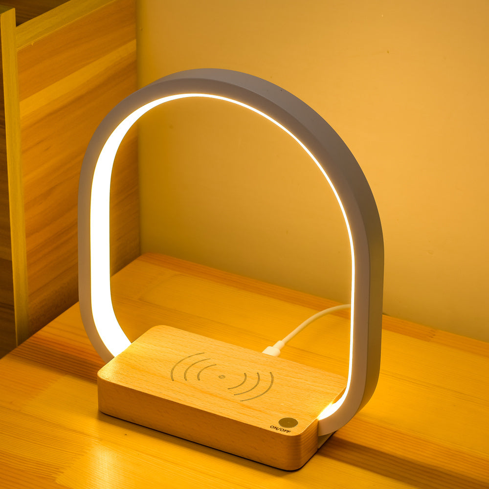 Multifunctional Touch Control LED Wireless Charging Desk Lamp for Bedside Use