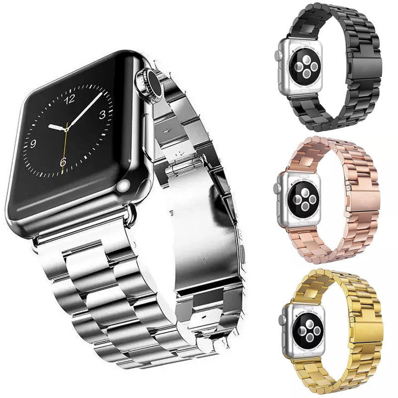 Metal Watch Strap Bracelet with Three Beads for Apple Watch 38mm/42mm