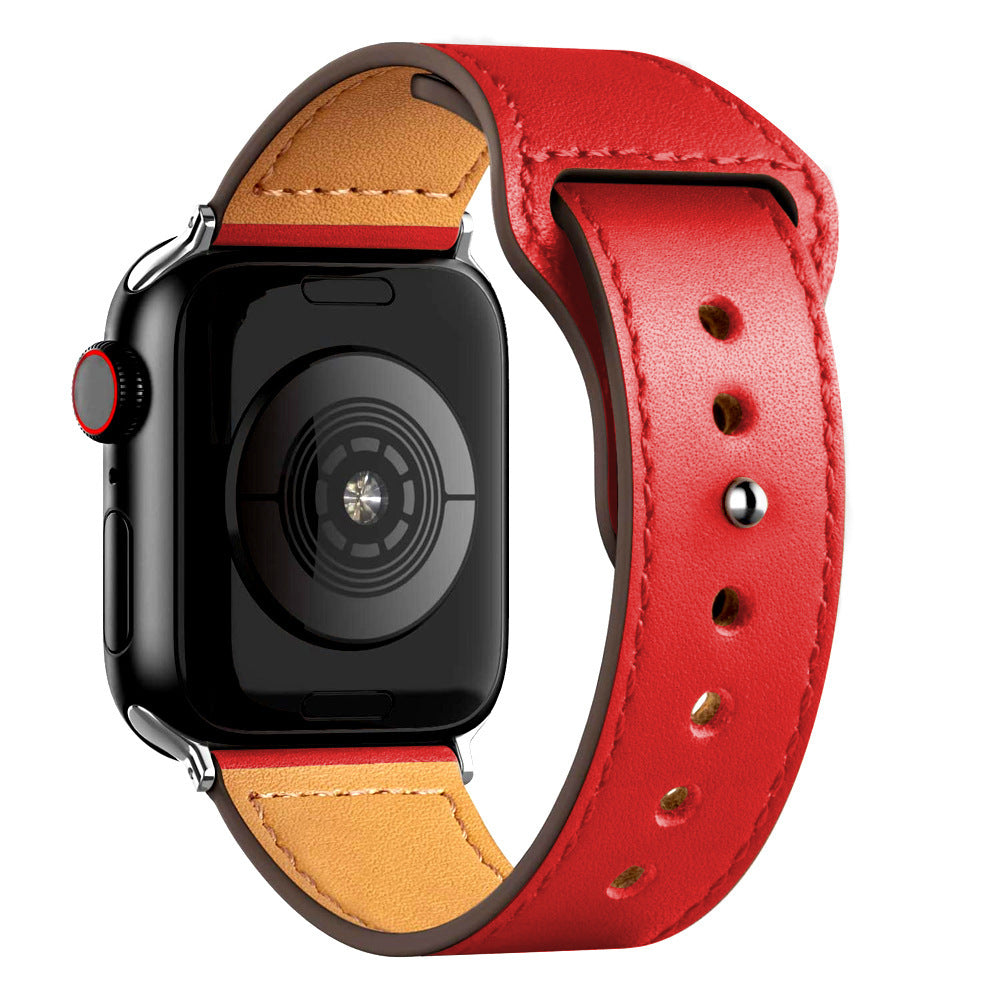 Nylon Leather Band Watch Strap with Straight Buckle – Fits Smartwatches (38–45mm)