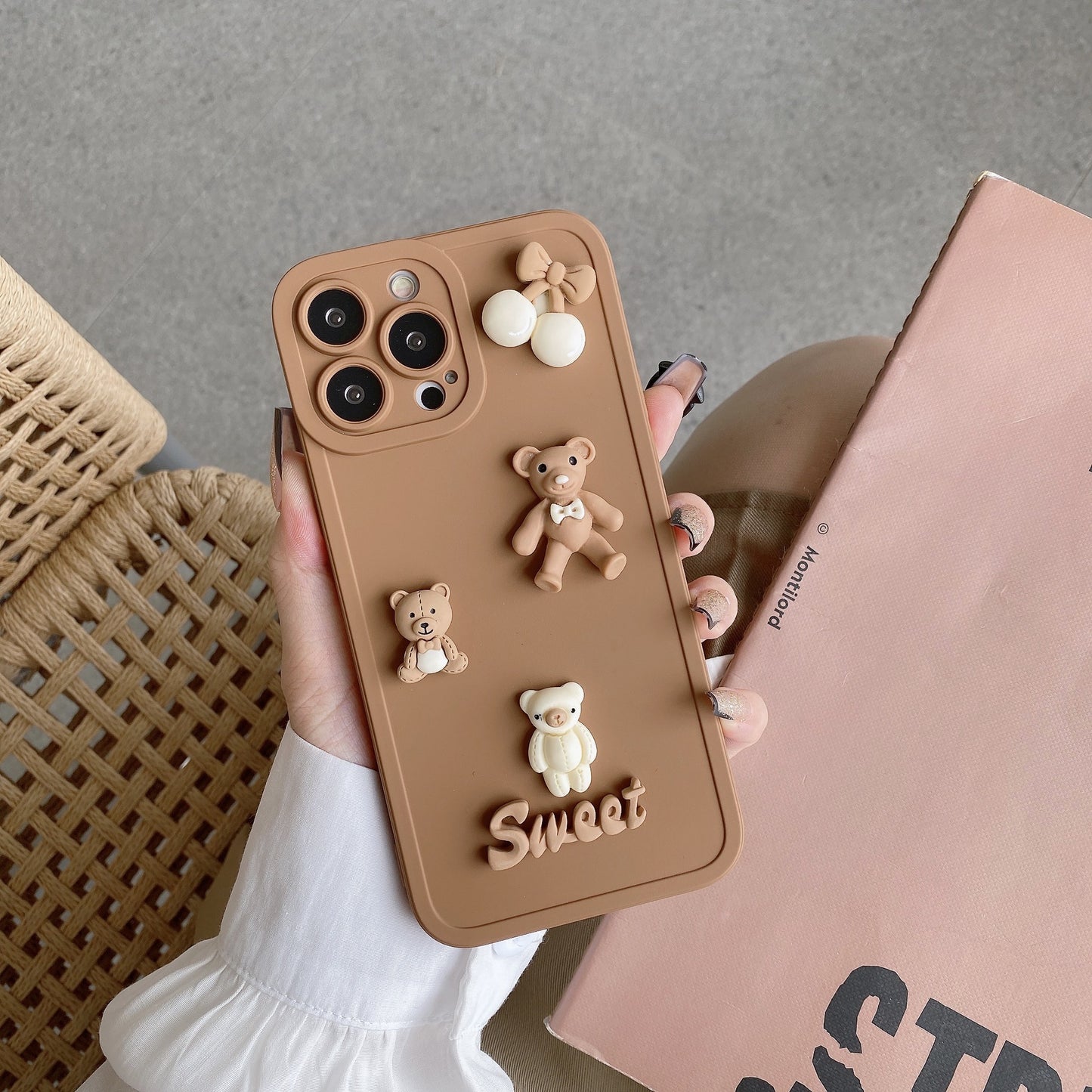 Applicable To IPhone13 Angel Eyes Phone Case Three-dimensional Bear Rabbit 12Promax