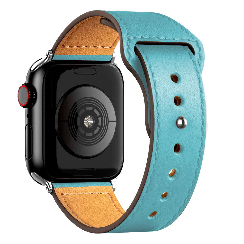 Nylon Leather Band Watch Strap with Straight Buckle – Fits Smartwatches (38–45mm)