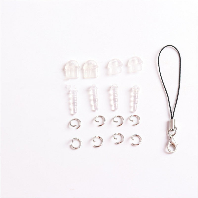 Decorative dust plug set for phone charging ports
