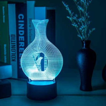 desk lamp glow from 3D LED night light