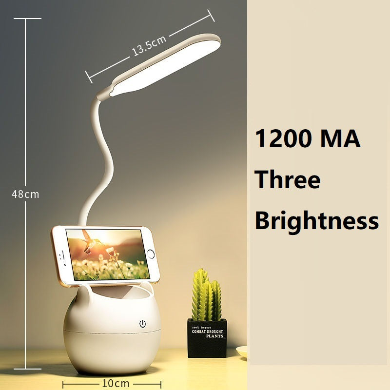 Close-up of desk lamp with clamp securely attached to edge