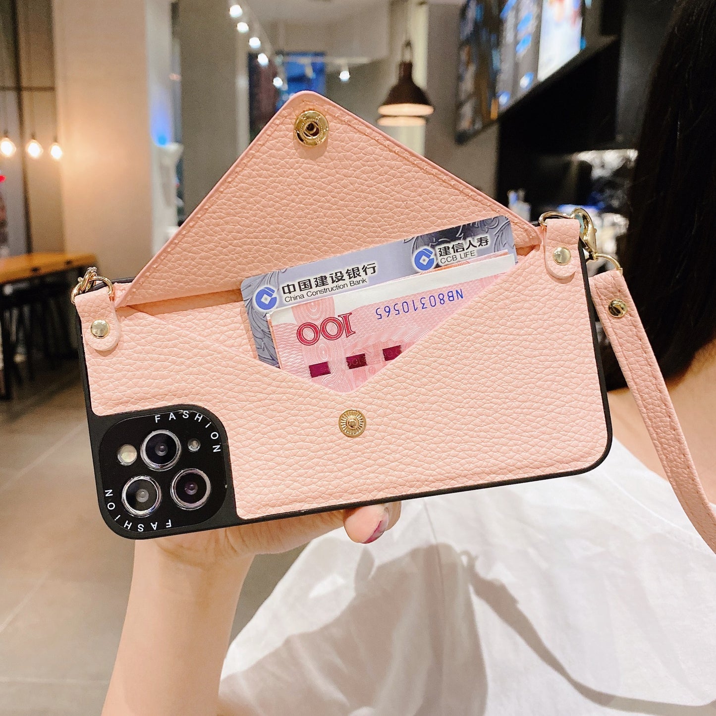 Card Wallet Phone Case With Lanyard