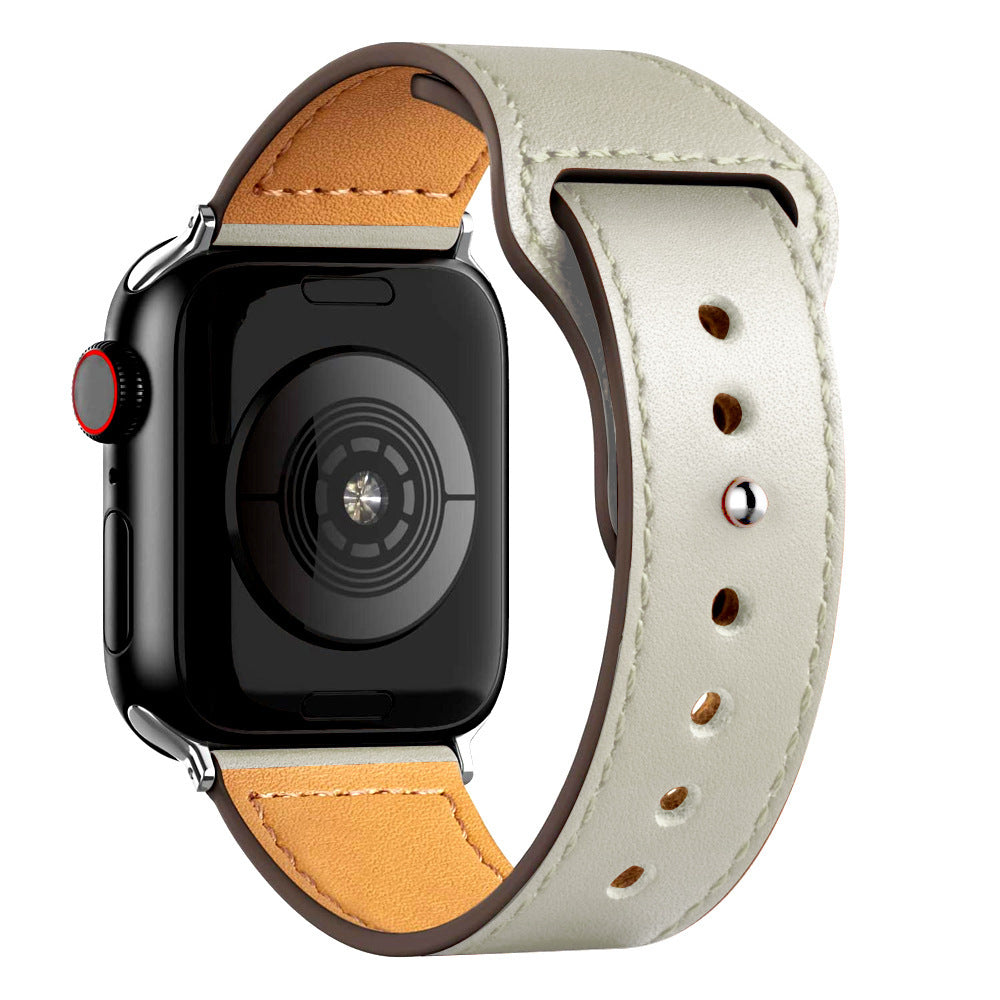 Nylon Leather Band Watch Strap with Straight Buckle – Fits Smartwatches (38–45mm)