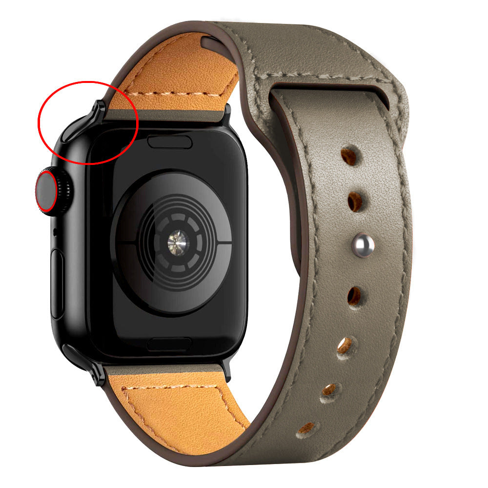 Nylon Leather Band Watch Strap with Straight Buckle – Fits Smartwatches (38–45mm)