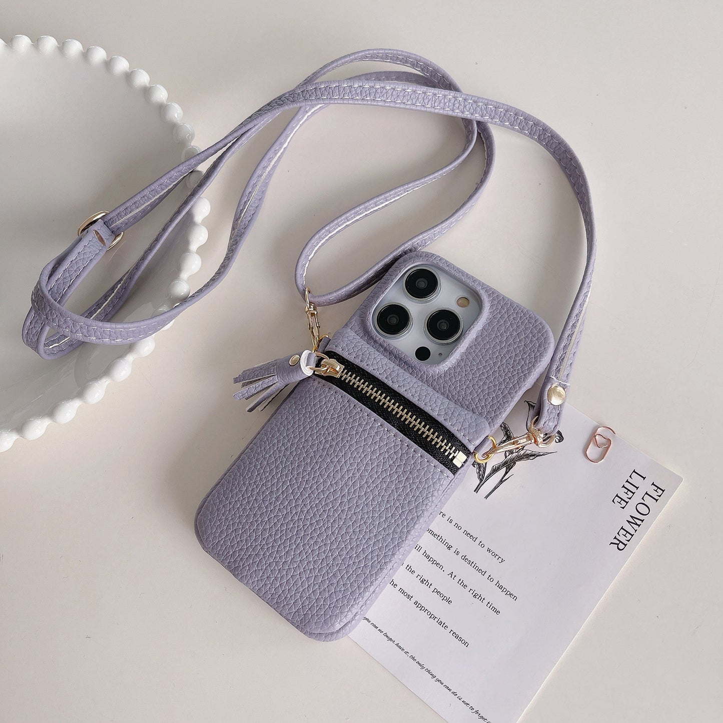 Crossbody Wallet Phone Case with Card Holder, Phone Strap Crossbody & Cell Phone Strap for iPhone