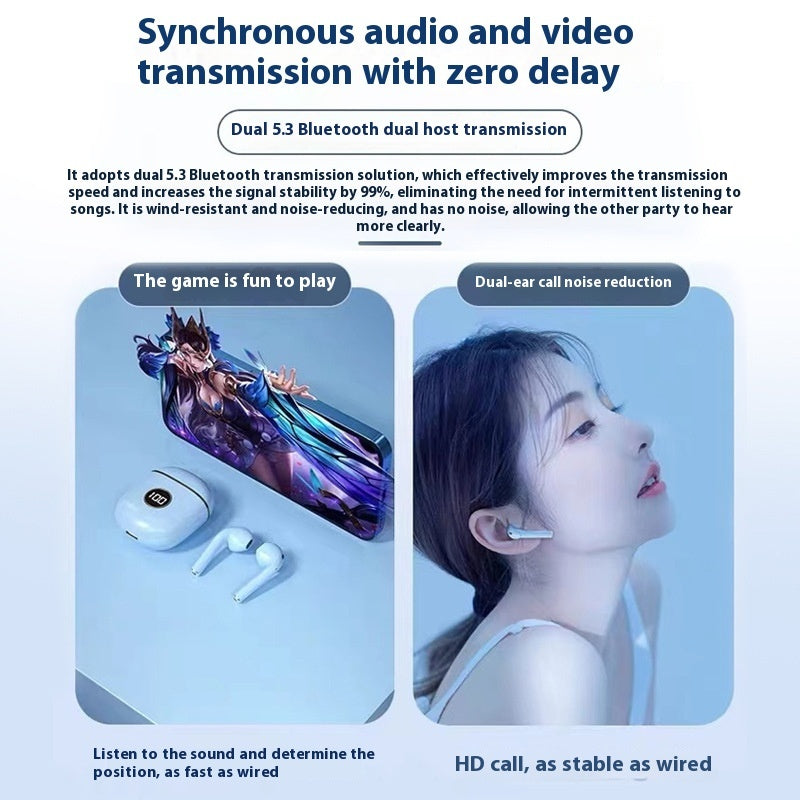 Bluetooth earbuds with ENC noise reduction for clear calls