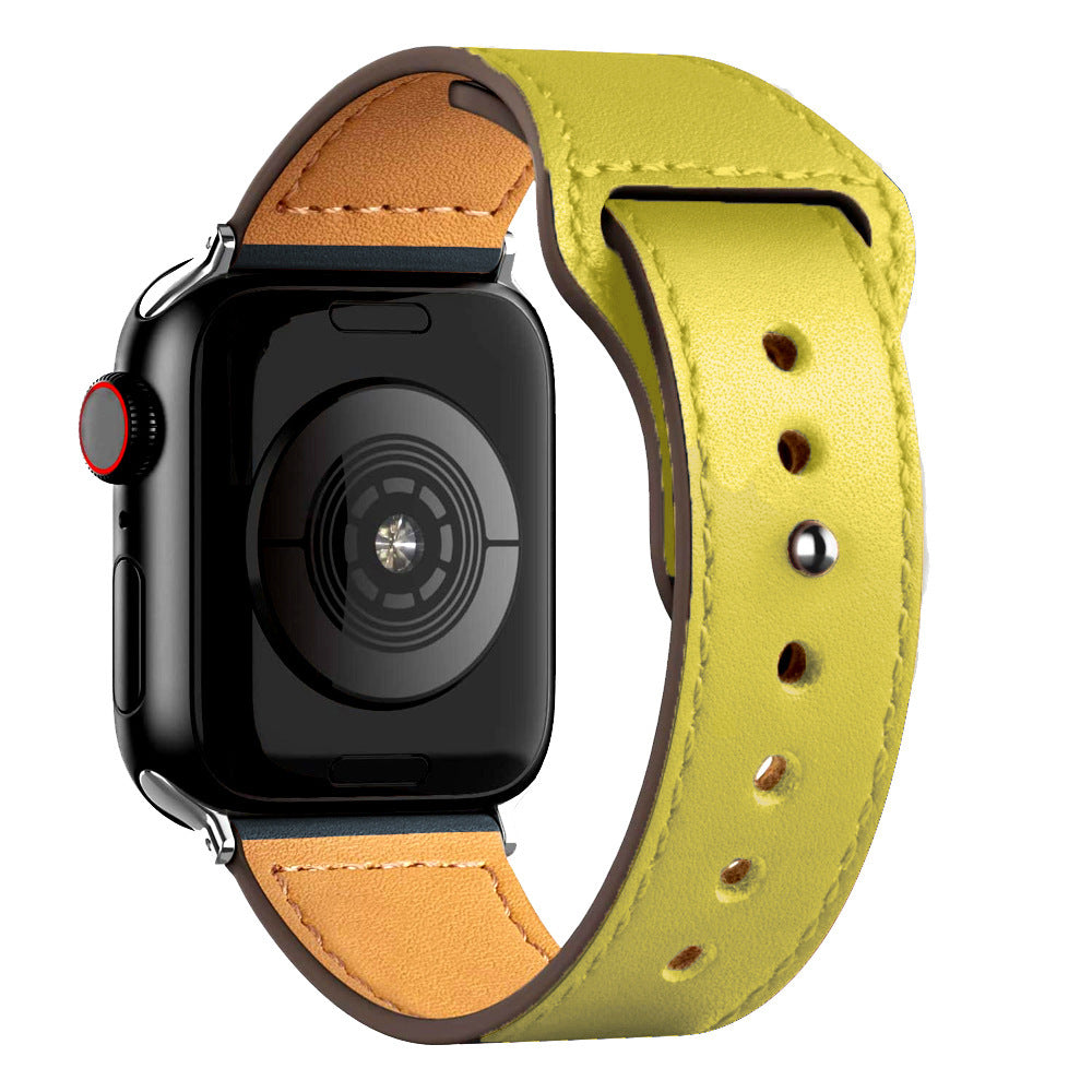 Nylon Leather Band Watch Strap with Straight Buckle – Fits Smartwatches (38–45mm)