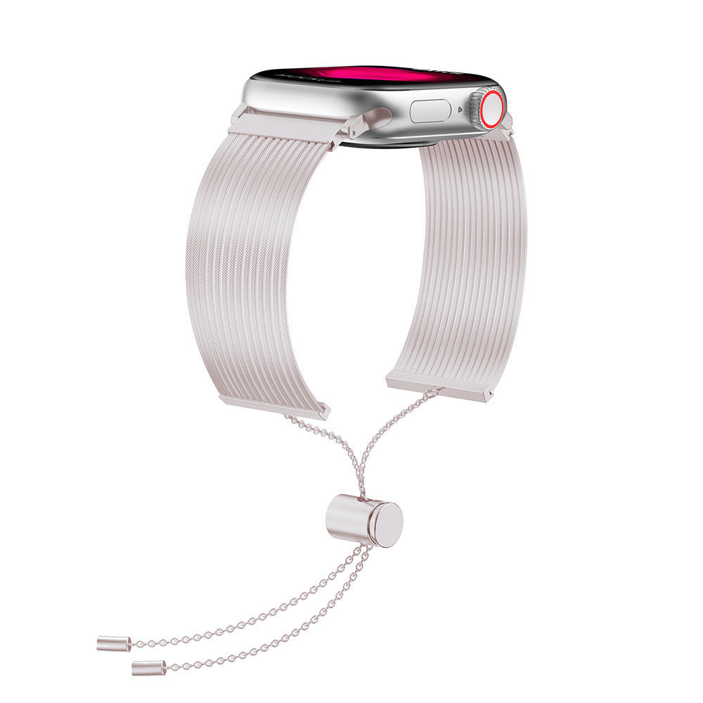Elegant tassel chain bracelet band in stainless steel