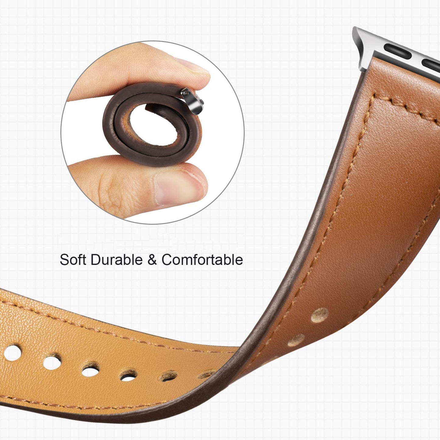 Fashion strap compatible with 42mm to 45mm smartwatch cases