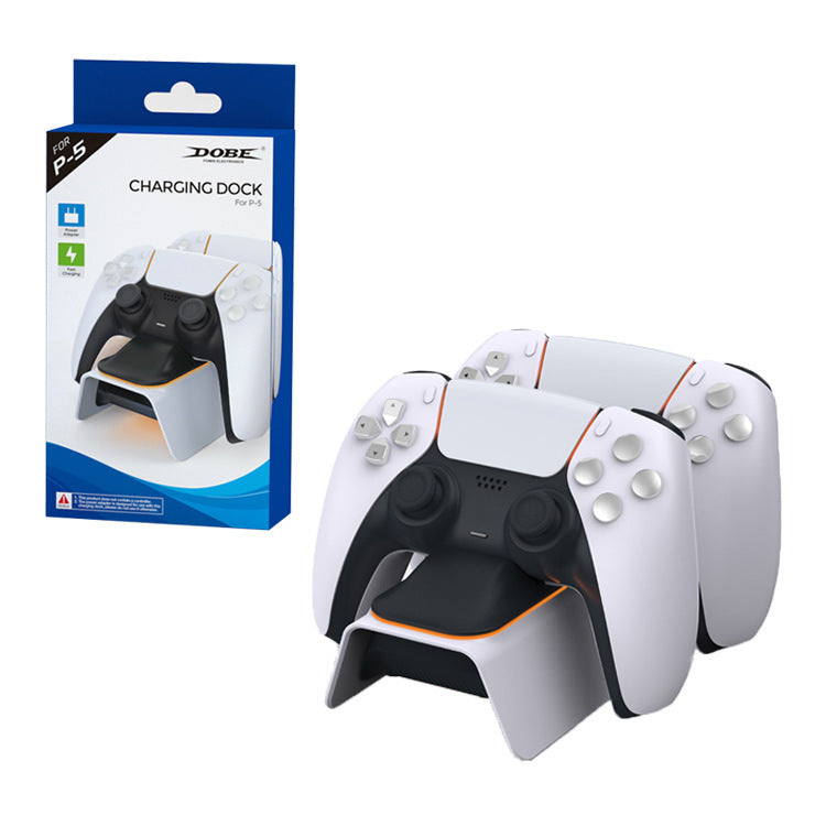 Fast PS5 controller charger with LED indicators and thumb grips