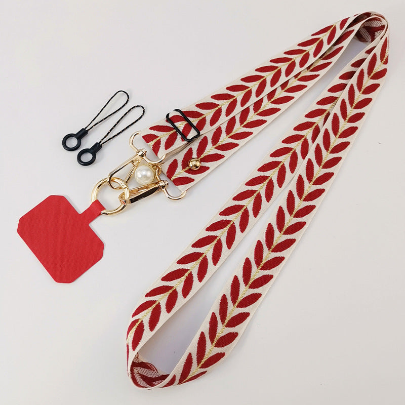 Handmade Phone Strap Crossbody Lanyard for Women with Pearl Pendant – Cell Phone Strap Holder