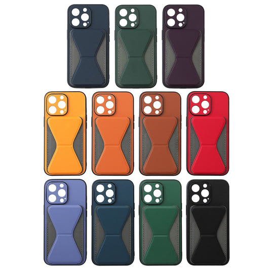 Foldable PU leather card holder phone stand for smartphones