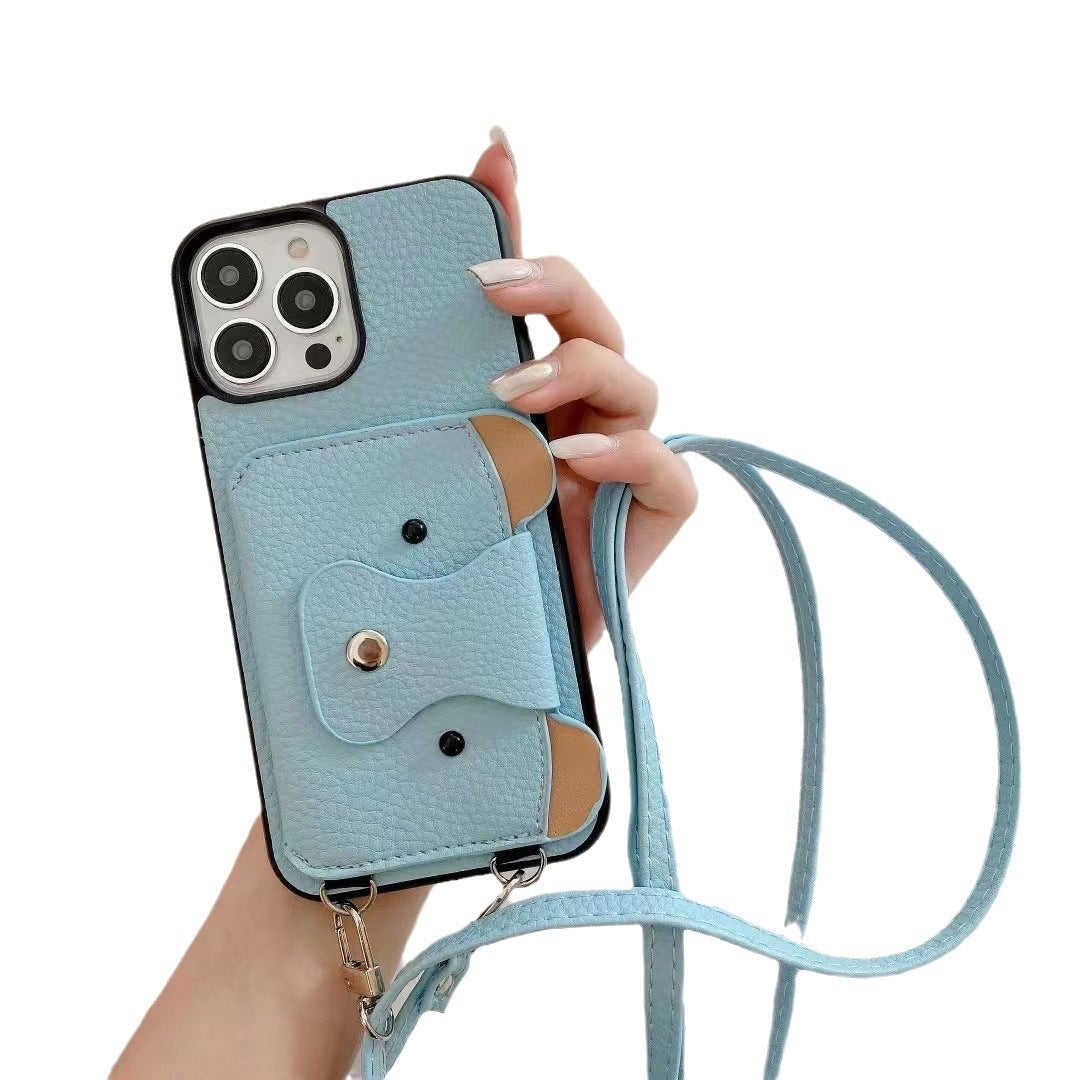 iPhone case with crossbody phone strap holder for hands-free use