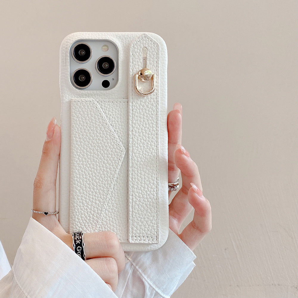 iPhone wallet case with leather card holder
