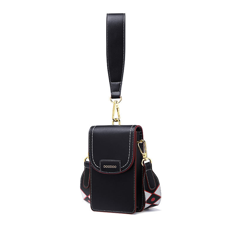 Compact PU leather mini phone bag with double straps
