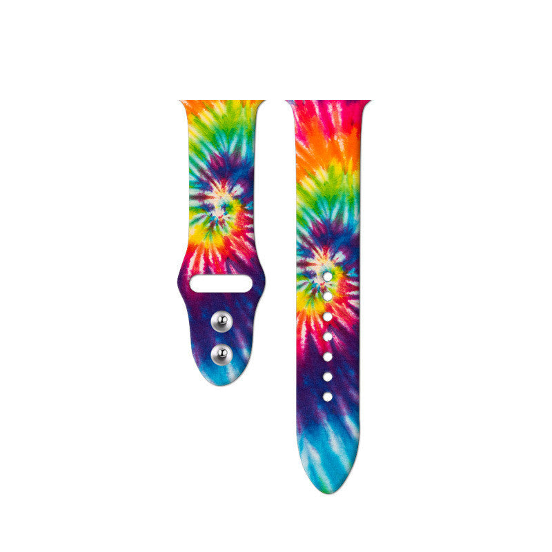 Water-friendly silicone watch strap with unique print