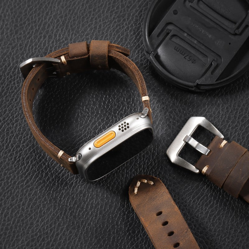 Punk-inspired leather strap for expressive wristwear