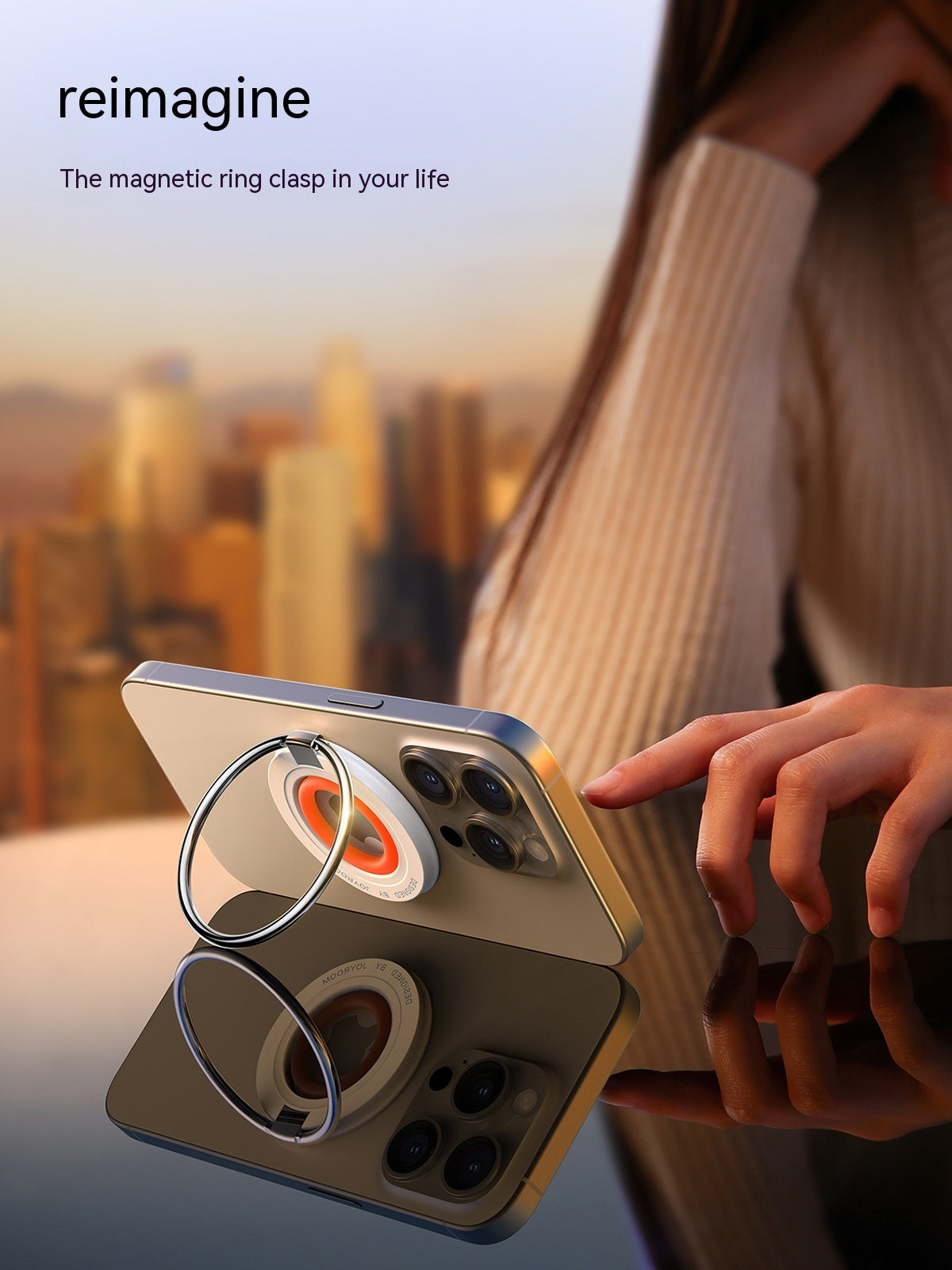 Rotating phone grip and kickstand for vertical and horizontal viewing