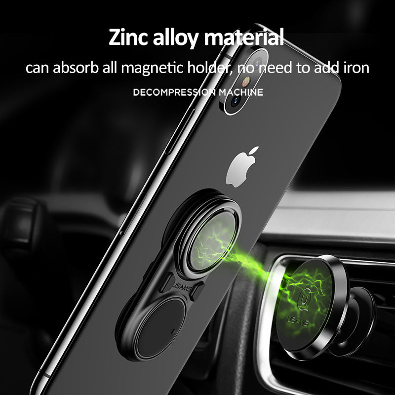 Person fidgeting with spinner grip during phone use