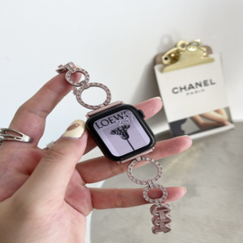 Lightweight metal strap skeleton chain for Apple Watch